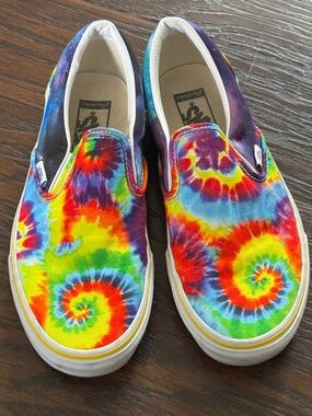Vans Custom Tie-Dye Slip-On Sneakers - Rainbow